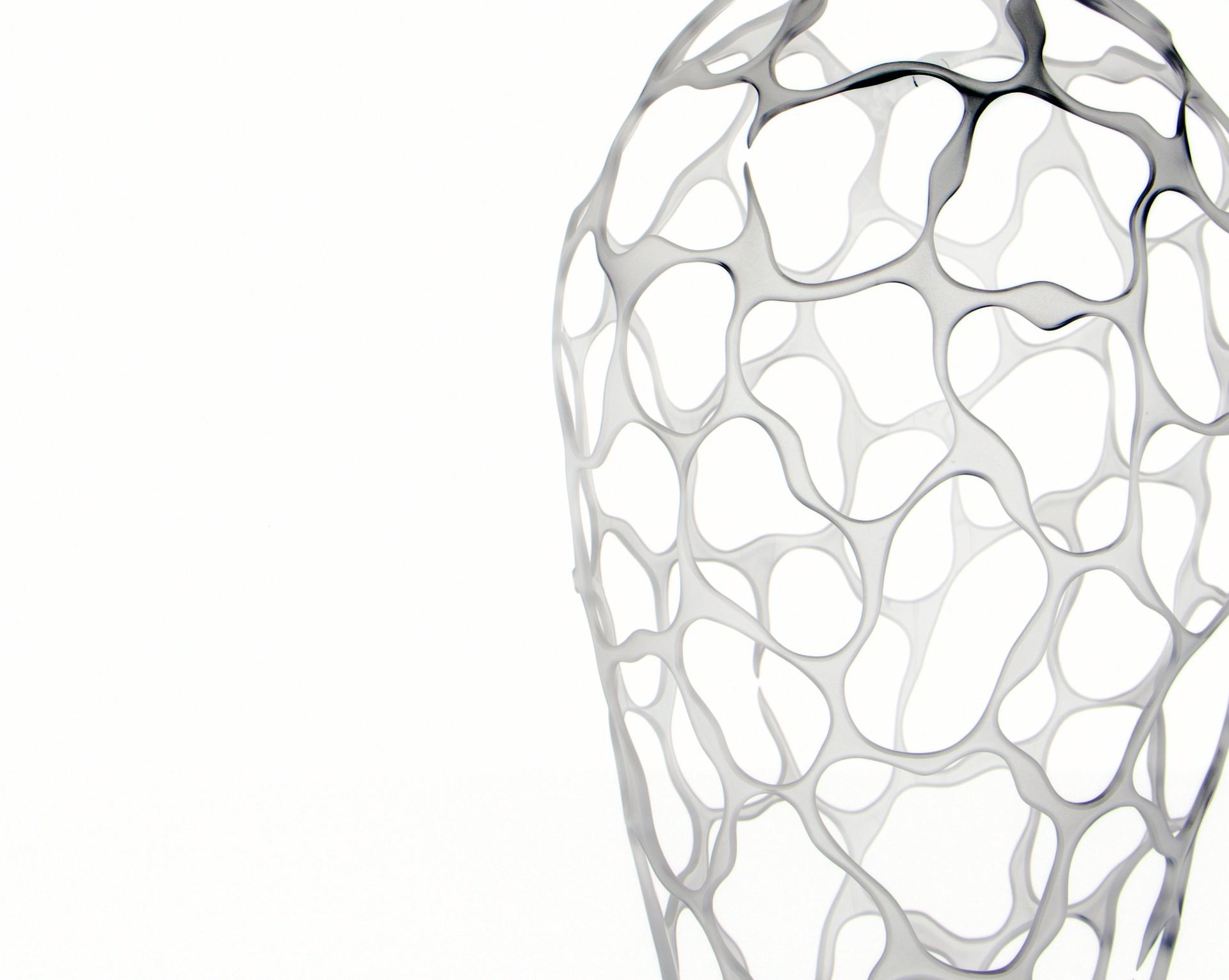 Detail of Self-portrait (2016), blown and carved glass, shown with tones inverted.